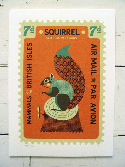 Large Squirrel Stamp - Tom Frost - St. Jude's Prints