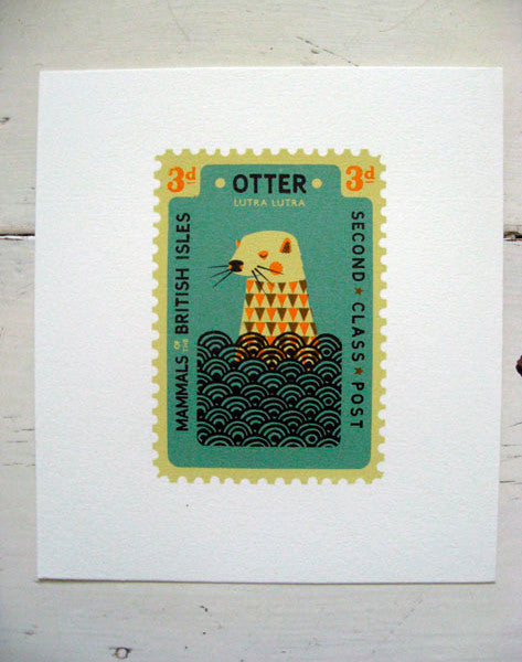 Small Otter Stamp - Tom Frost - St. Jude's Prints