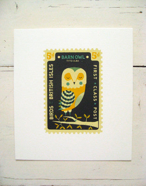 Small Owl Stamp - Tom Frost - St. Jude's Prints