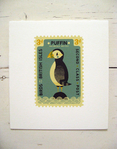 Small Puffin Stamp - Tom Frost - St. Jude's Prints